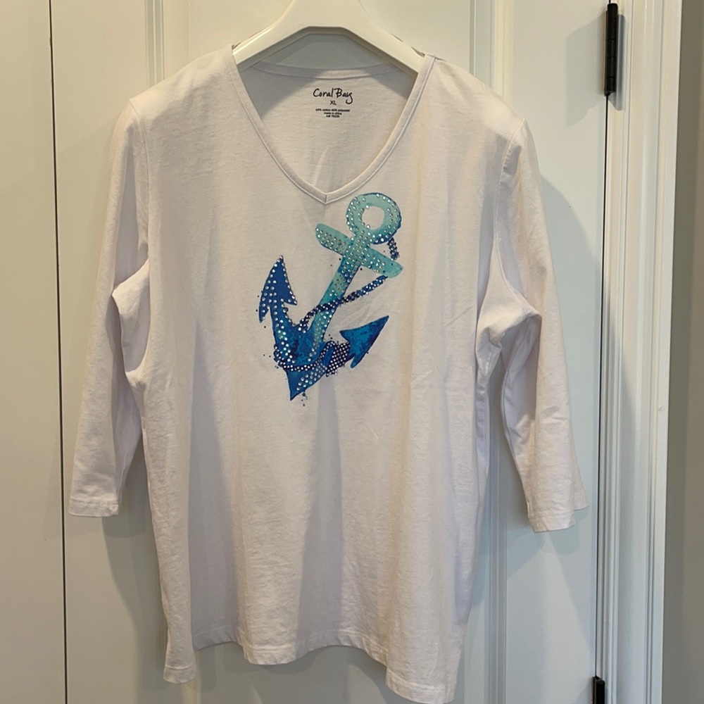 Coral Bay XL 3/4 sleeve 💎 Anchor top